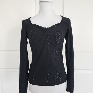 Elegant Black Long Sleeve Top